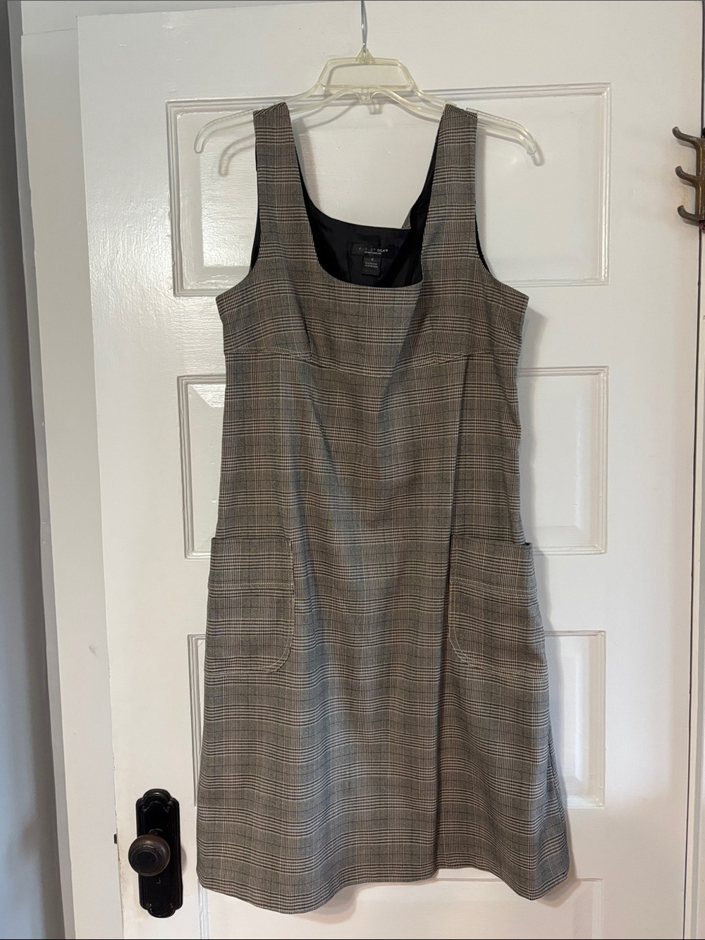 august silk Plaid Mini Dress in Brown and Black